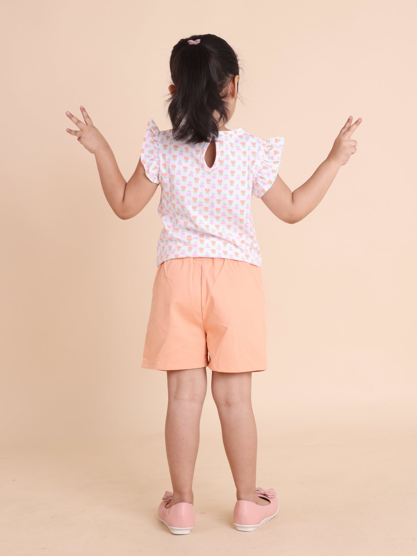 White floral front top with knot