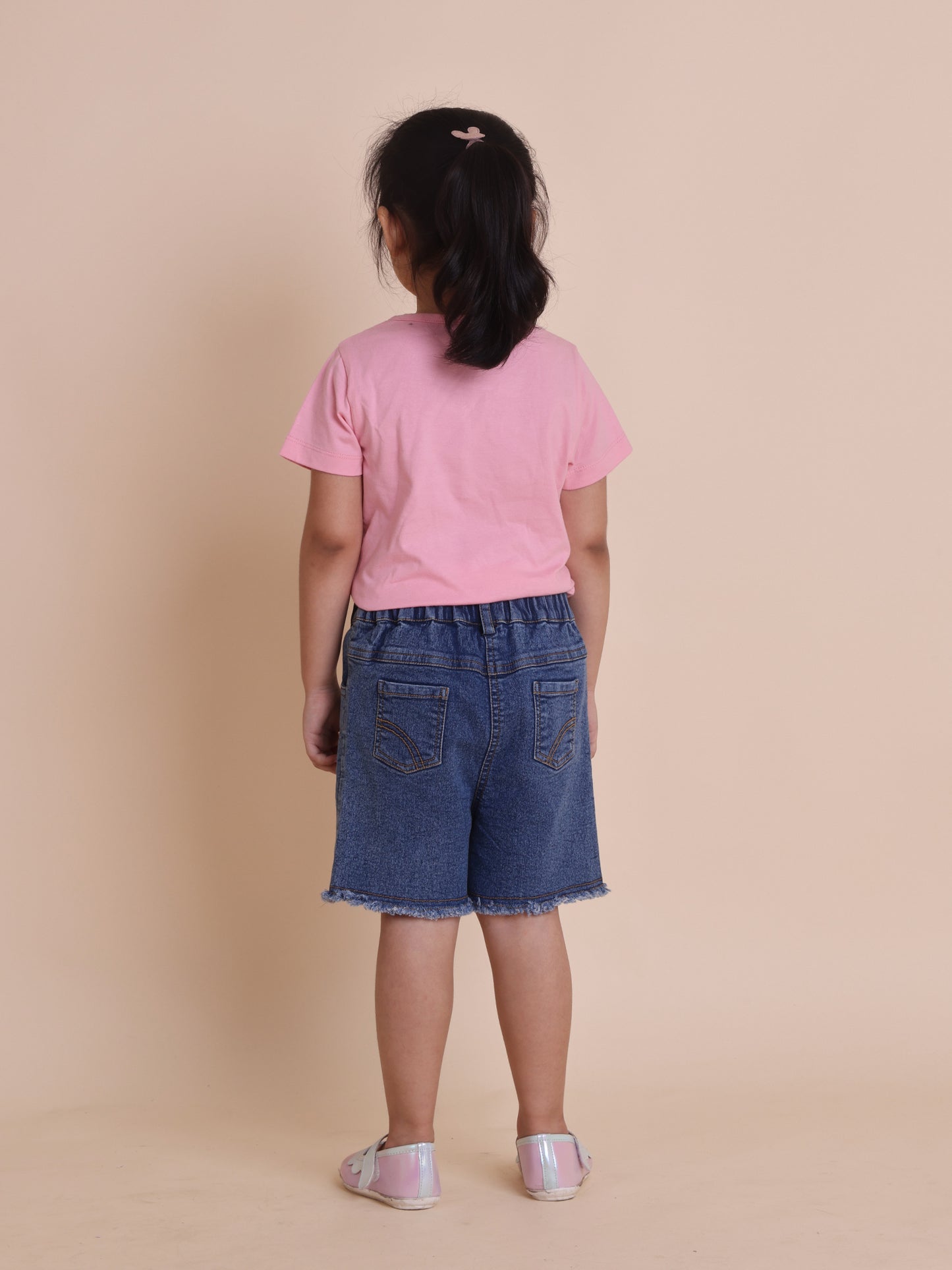 Girls Pink Text Print T-Shirt