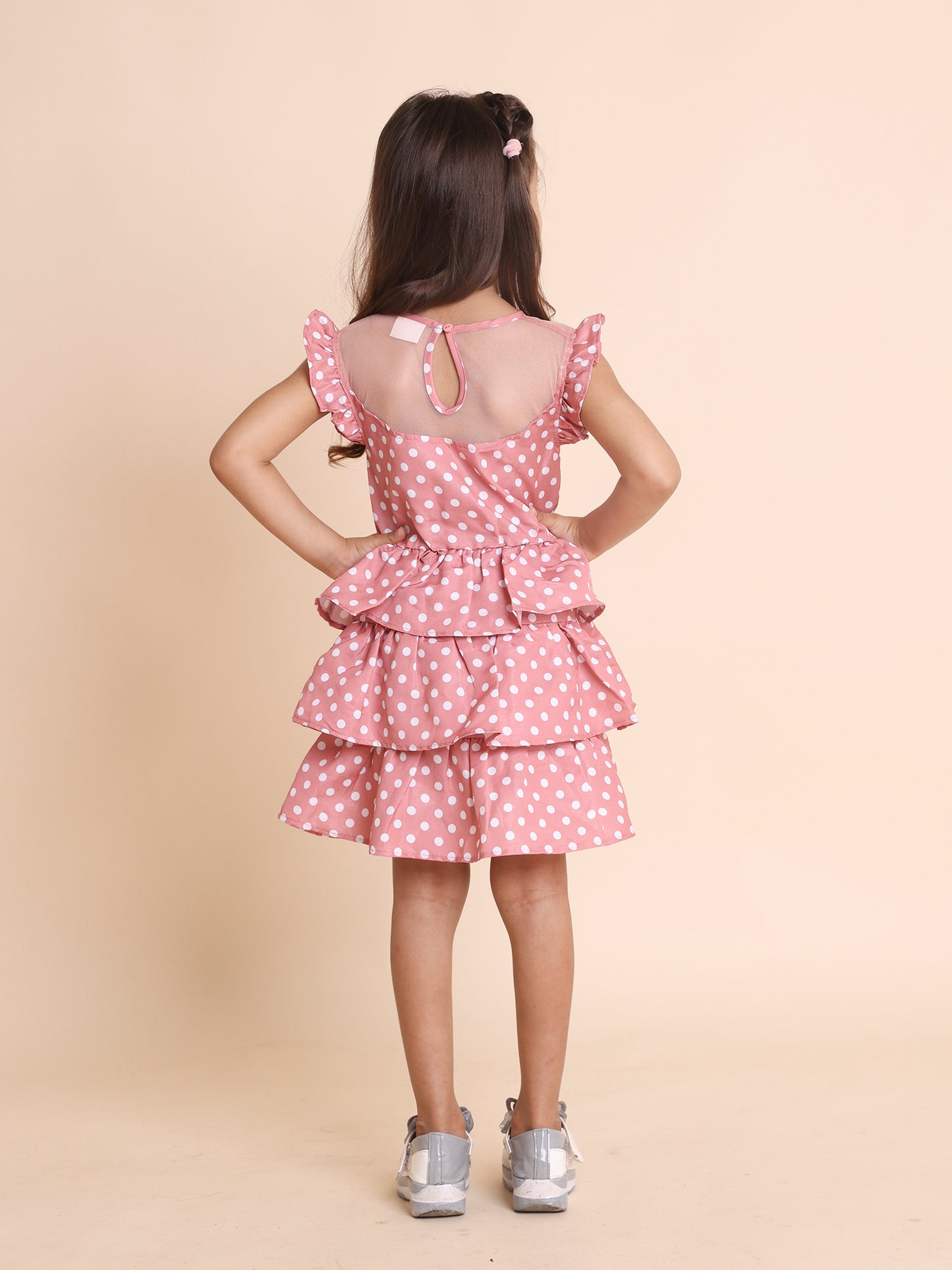 Girls Pink Layered Party Dress