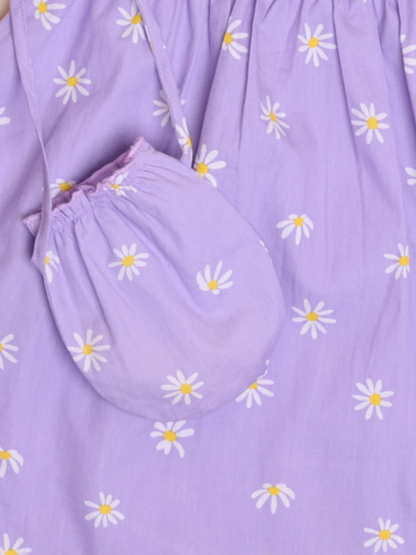 Girls Princess Print Flower Purple Dress