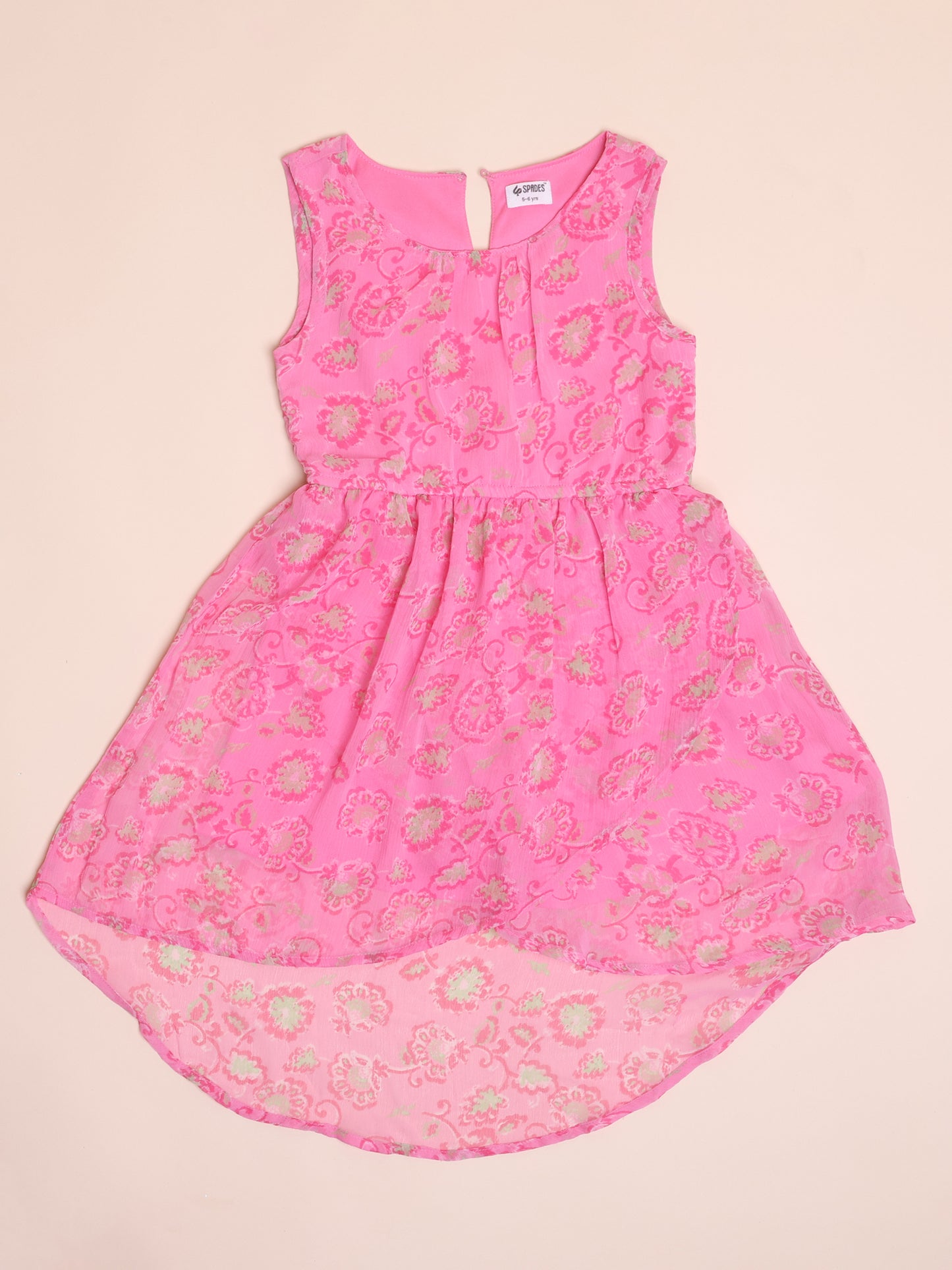 Girls Pink Floral Maxi Dress