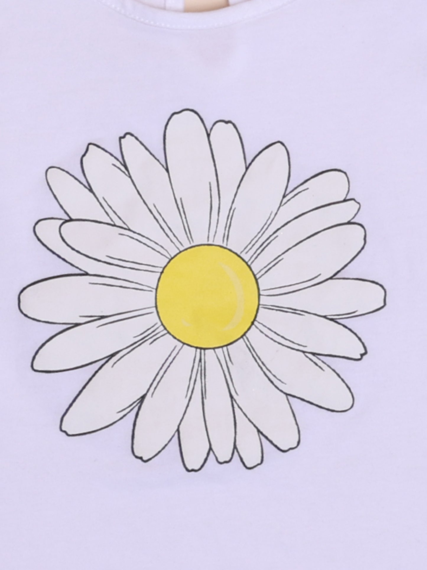 Girls white top with daisy flower print