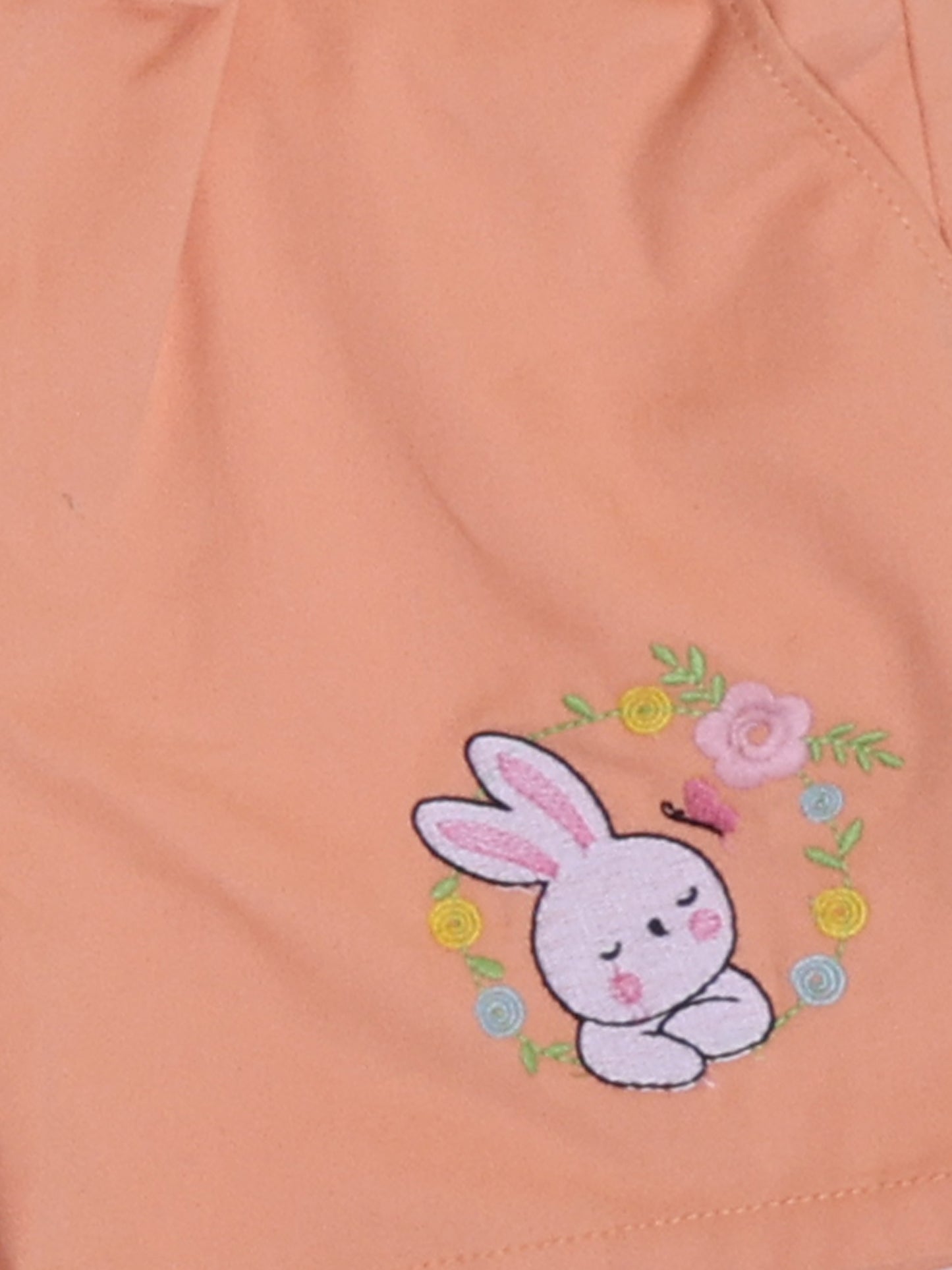 Classic orange twill shorts with embroidery