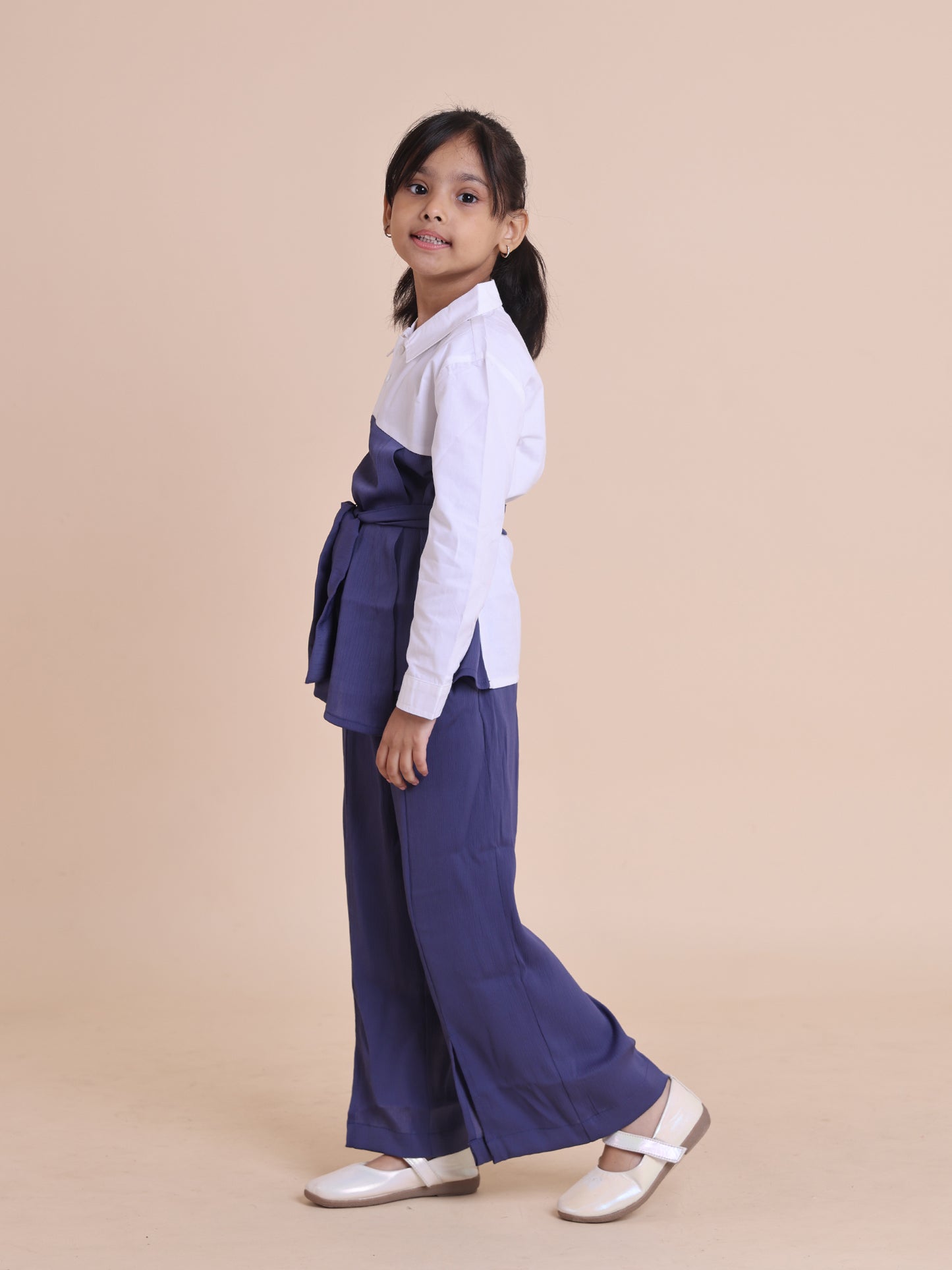 Girls Layered Tunic and Flared Pants Set