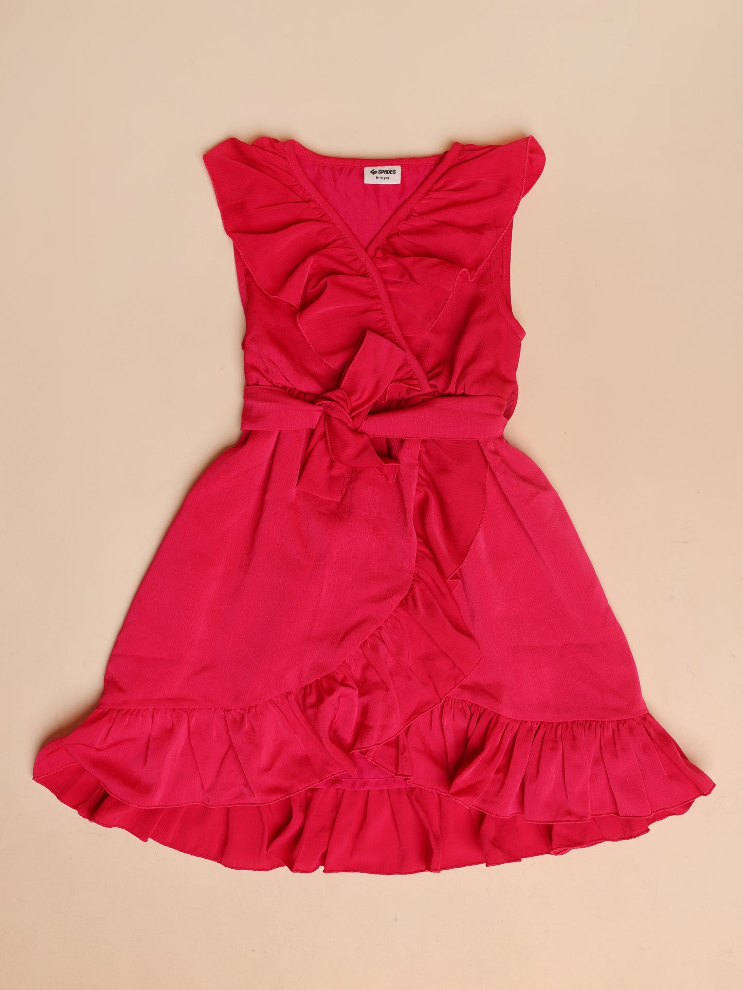 Rosy Ruffle Wrap Dress