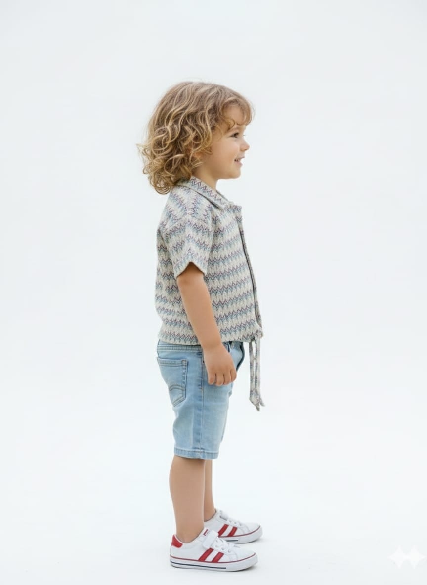 Printed front knot shirt