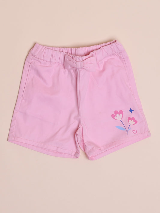 Girls Pink Low Rise Short