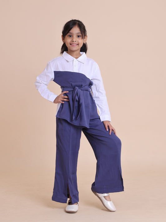 Girls Layered Tunic and Flared Pants Set